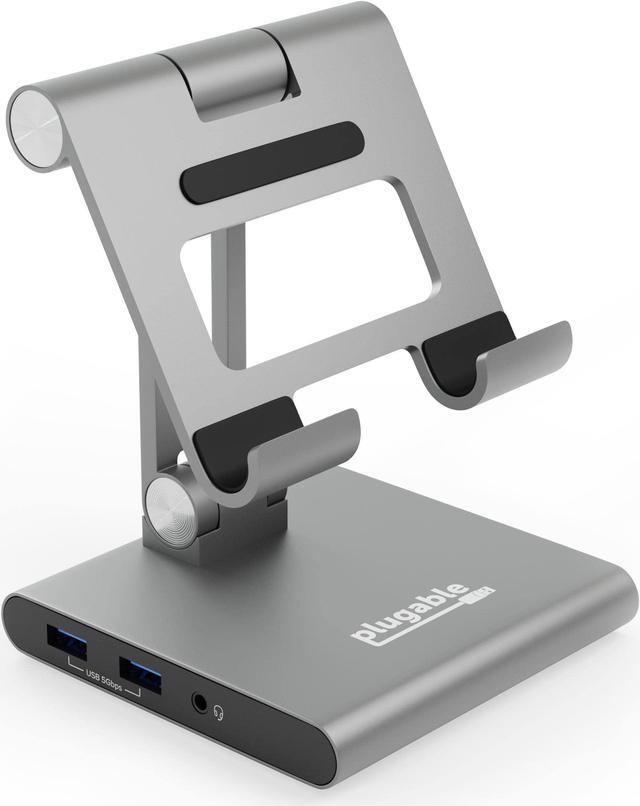 Alt view image 15 of 15 - Plugable 8-in-1 USB C Docking Station for iPad with Stand, 100W Pass-through Charging USB-C Hub, 1x HDMI, 2x USB, Audio, and SD, Compatible with Windows, iPadOS, USB-C Phones, and Tablets
