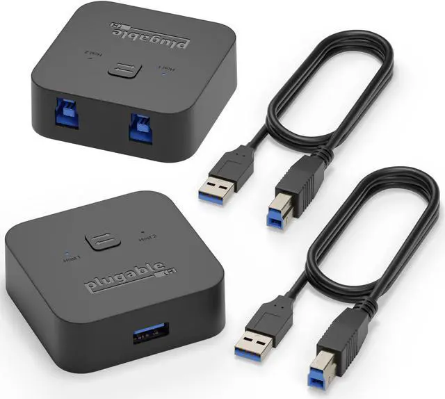 Alt view image 15 of 15 - Plugable USB 3.0 Sharing Switch for One-Button Swapping of USB Device or Hub Between Two Computers (A\B Switch)