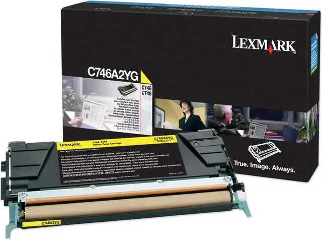 Alt view image 3 of 3 - Lexmark - Yellow - original - toner cartridge LCCP, LRP - for C746dn, 746dtn, 746n, 748de, 748dte, 748e