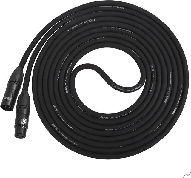Alt view image 7 of 7 - LyxPro 100 ft High End XLR cable 4-Conductor Star Quad Microphone Cable - Black