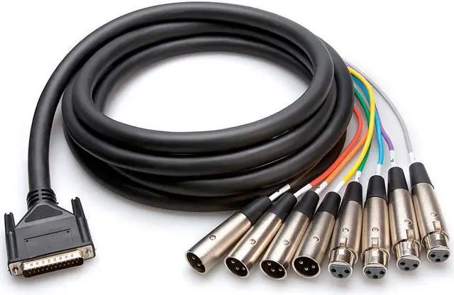 Alt view image 2 of 2 - Hosa Technology AES/EBU Snake DB25 to 4x XLR3M and 4x XLR3F Cable, 16.4'/5m