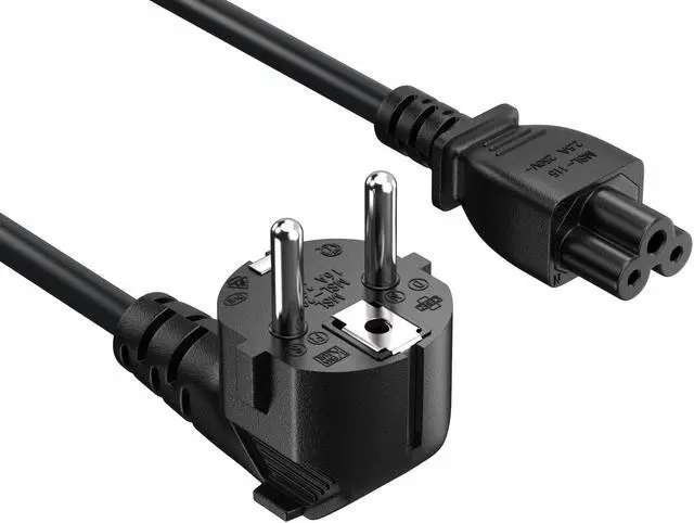 Alt view image 2 of 8 - cable leader 6ft 18 awg right angle european 3-prong notebook power cord cee 7/7 to iec320 c5