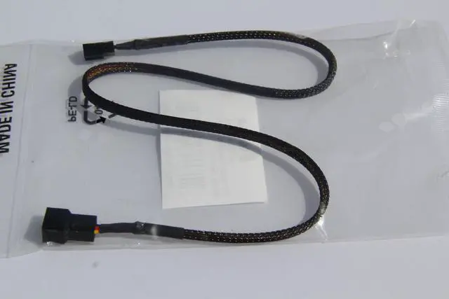 Main image of OKGEAR 3-Pin Male to Female Fan Power Extension Cable, Nylon Braided, for Case Fans or Any 12V 3-Pin Device, 48 inches