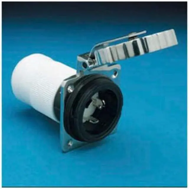 Alt view image 4 of 5 - Marinco 6373EL-B 50Amp 125/250V Stainless Steel Inlet