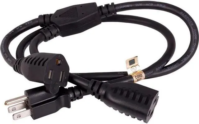 Alt view image 2 of 9 - Cable Leader Power Cord Splitter Cable for 2 NEMA 5-15R to 1 NEMA 5-15P (36 inches / 16 AWG)
