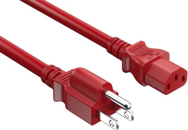 Main image of Cable Leader 10ft 18 AWG Universal Power Cord IEC320 C13 to NEMA 5-15P, Red