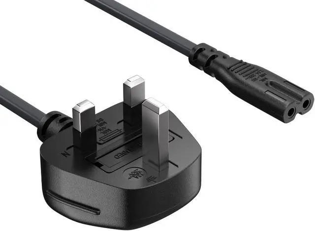 Alt view image 2 of 7 - cable leader 6ft 18 awg england / uk notebook power cord, non-polarized, with fuse (iec-320-c7 to uk plug bs1363-1/a)