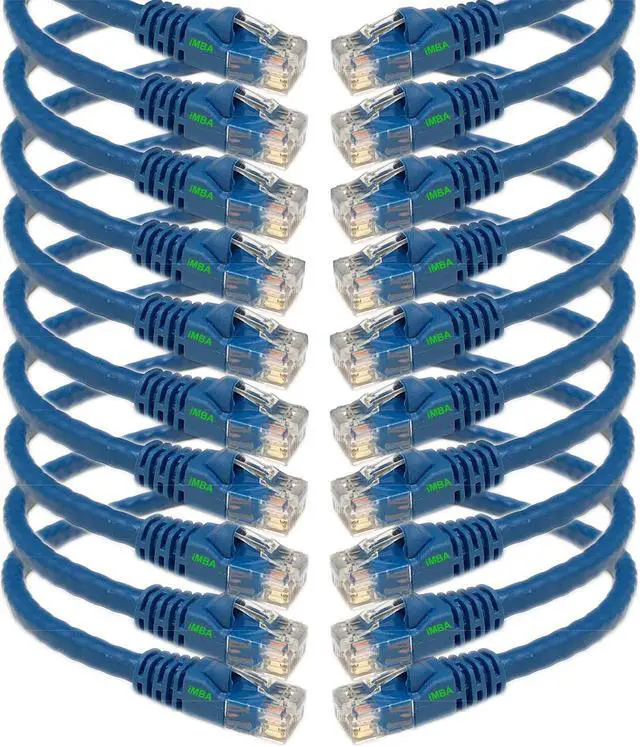 Alt view image 6 of 6 - iMBAPrice 25'Cat5e Network Ethernet Patch Cable, 10 Pack, Blue (IMBA-CAT5-25BL-10PK)