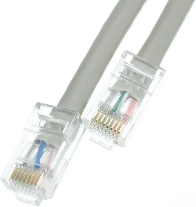 Alt view image 7 of 7 - Plenum Cat5e Ethernet Patch Cable CMP 24 AWG Bootless 10 foot - Gray