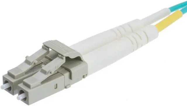 Main image of Aqua Blue 10 Gbit Fiber Optic Cable, 10 Meter (33 feet) LC to LC Lucent Connector Duplex 50/125 OM4 Multi-Mode Fiber Optic LC-LC Optical Connection Cable
