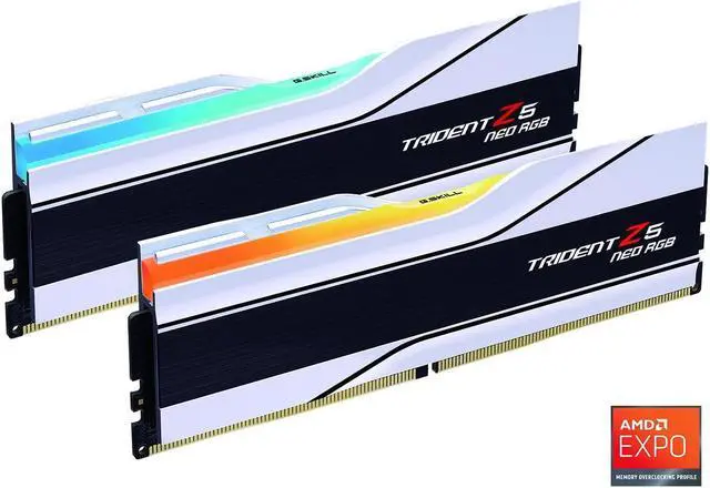 Alt view image 6 of 6 - 64GB G.Skill DDR5 Trident Z5 Neo RGB 6000MHz CL30 1.40V Dual Channel Kit (2x 32GB) White