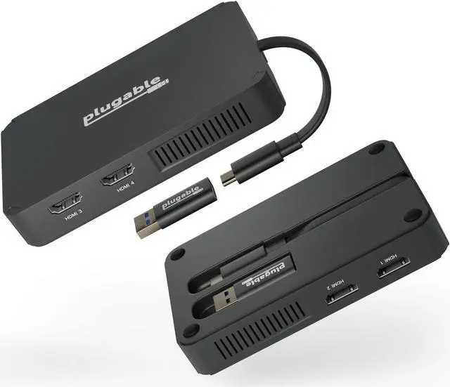 Alt view image 8 of 8 - Plugable 4x HDMI Multi Monitor Adapter, USB 3.0 or USB C to HDMI Adapter, Compatible with Windows and Mac, Quad Adapter Supports 1920x1080@60Hz