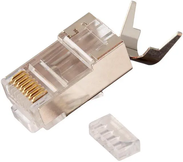 Main image of Platinum Tools 106190 RJ45 Cat6A 10 Gig Shielded Connector with Liner, 100-Pack