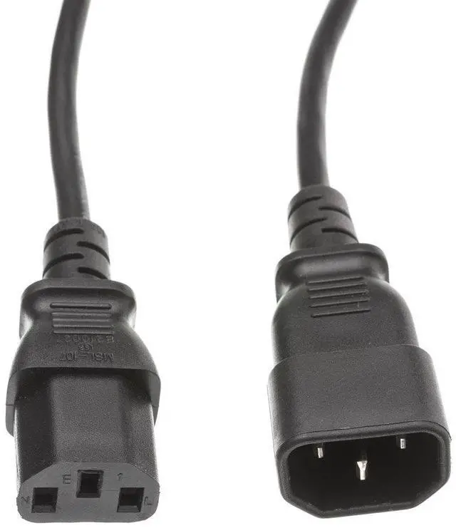 Main image of 25 feet Computer/Monitor Power Extension Cord, C13 Female to C14 Male Plug, 3 Pin, 18 AWG, SVT, 10 Amp, Power Extension Cable for PC/Monitor, C13 to C14 Power Extension Cord, Black