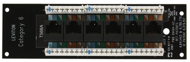 Main image of Leviton Structured Media 1x6 Cat6 Board, 47611-C6