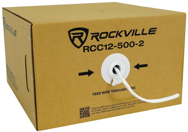 Main image of RCC12-500-2 CL2 12 AWG 500' CCA Speaker Wire, in Wall/Ceiling 70V/100V/8 Ohm Compatible, 2 Conductor, 30% Copper/70% Aluminum, Color-Coded PVC, Fire-Safety Rated, Stranded