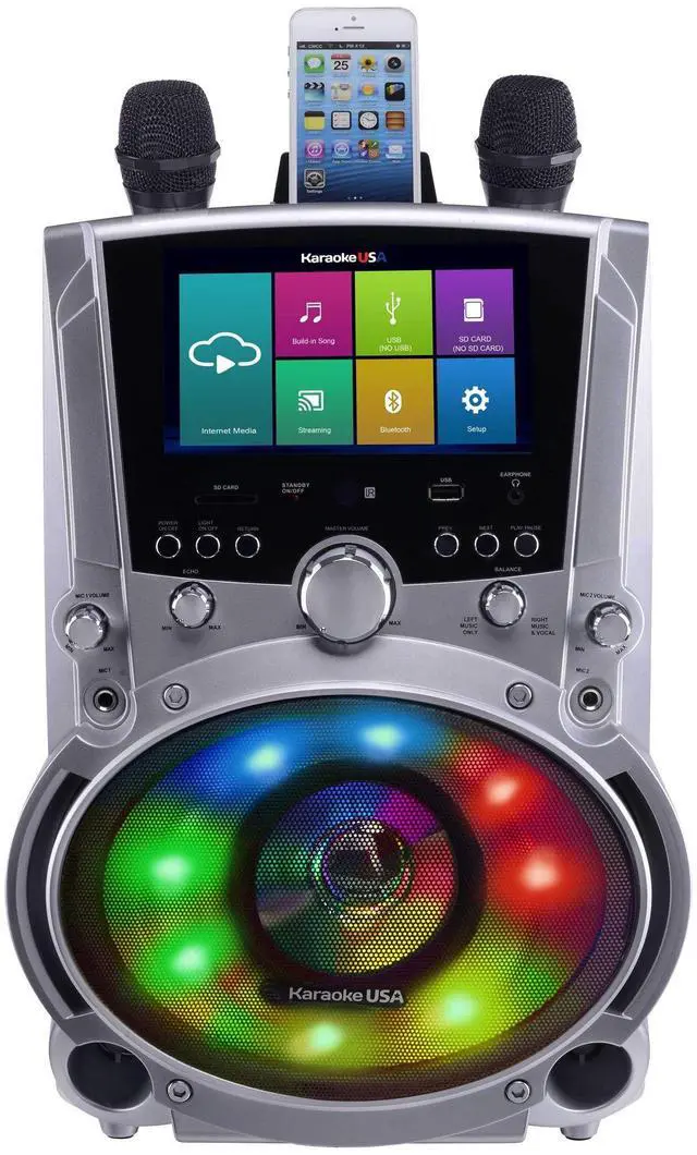Alt view image 7 of 7 - Karaoke USA WK760 All-In-One Wi-Fi Karaoke System