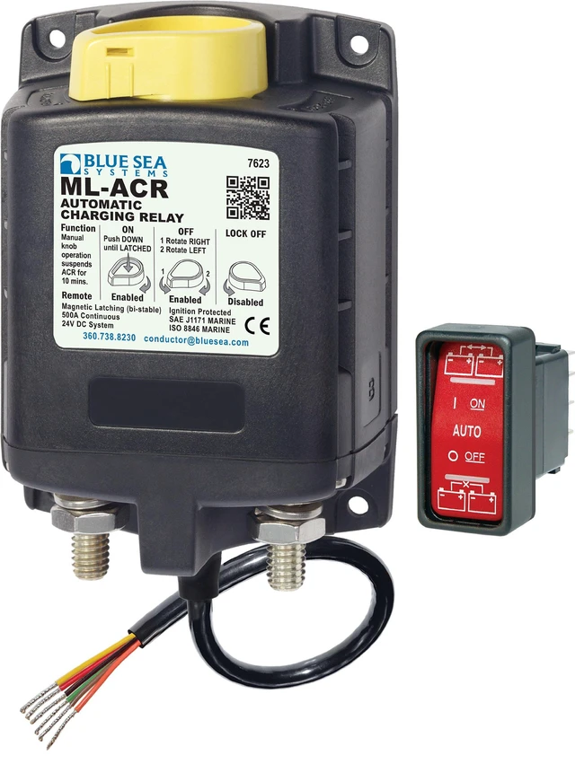 Alt view image 6 of 10 - BLUE SEA 7623 ML SERIES HEAVY DUTY CHARGING RELAY W/ MAN CTL