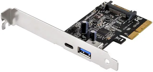 Alt view image 4 of 10 - 2 ports USB 3.1 Gen2 10Gbps Type C and Type A PCI Express card Gen2 x 2 (USB 3.1 A+C)
