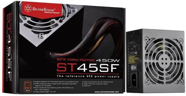 Alt view image 11 of 17 - silverstone technology 450w sfx form factor 80 plus bronze power supply (st45sf-v3-usa), sst-st45sf-v3-usa