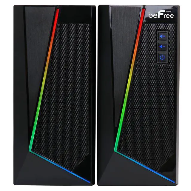 Alt view image 9 of 9 - beFree Sound 2.0 Computer Gaming Speakers with LED RGB Lights
