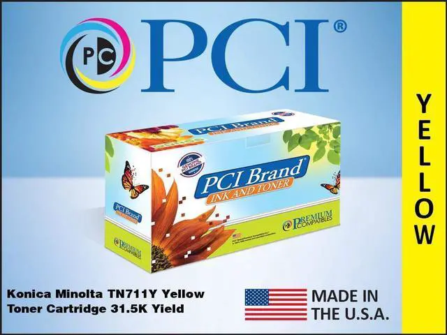 Main image of Pci Brand Konica Minolta Tn711Y A3Vu230 Yellow Toner Cartridge 31.5K Pg Yield For Konica-Minolta Bizhub C654, Bizhub C654E, Bizhub C754, Bizhub C754E