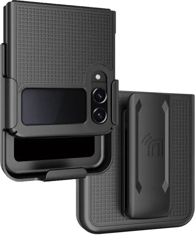 Alt view image 8 of 8 - Black Hard Case Cover and Belt Clip Holster Combo for Samsung Galaxy Z Flip 4 5G