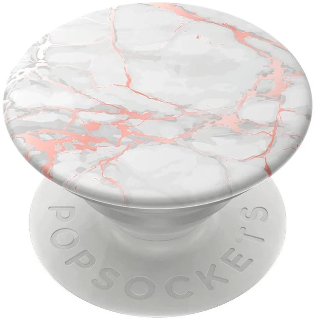 Main image of PopSockets Popgrip: Phone grip and Phone Stand, collapsible, Swappable Top, Rose gold Lutz Marble