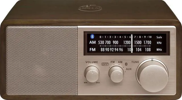 Main image of WR-16SE AM/FM/Bluetooth/Aux-in/USB Phone Charging 45th Anniversary Special Edition Wooden Cabinet Radio (Dark Walnut with Rose Gold)
