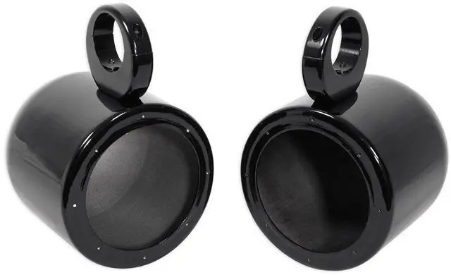 Alt view image 2 of 7 - MAC65B 6.5" Black Wakeboard Tower Speaker Pod Pair with Covers | 6061 Aluminum, 100% Waterproof, Internally Wired, Fits 2"-2.5" Towers, Pair RWBC Neoprene Speaker Covers, Marine, 4-items