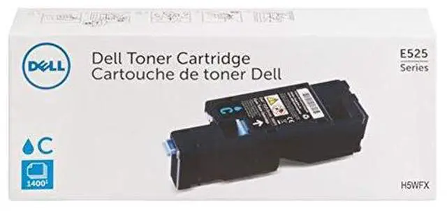 Alt view image 9 of 9 - Dell H5wfx Toner, 1,400 Page-Yield, Cyan H5WFX