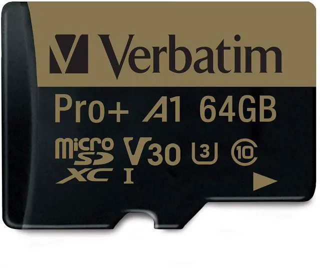Alt view image 11 of 11 - Verbatim Pro Plus 666X 64GB micro SDXC USH-I V30 U3 A1 Class 10 Memory Card with Adapter