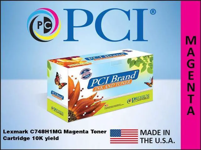 Main image of Pci Brand Lexmark C748H1Mg-Pci Eco-Friendly Sustainable Remanufactured Lexmark C748H1Mg Magenta Toner Cartridge 10K Page Yield