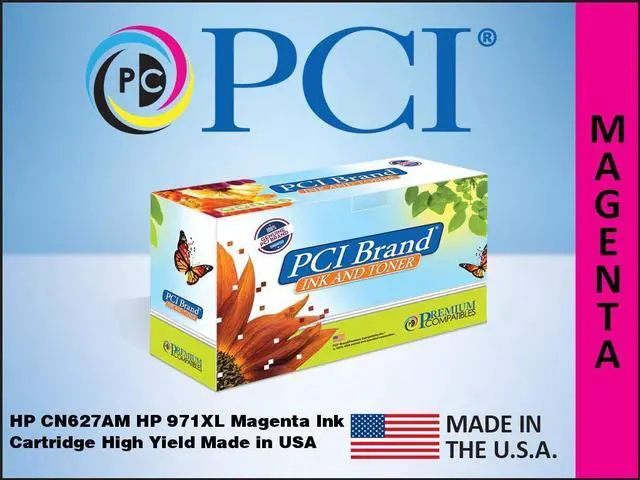 Main image of PCI Brand ECO-Friendly Reman HP 971XL CN627AM XL Magenta Ink Cartridge 6600 Pg Yld for HP OfficeJet Pro X451, X476, X551, X576, CN627 series Printers