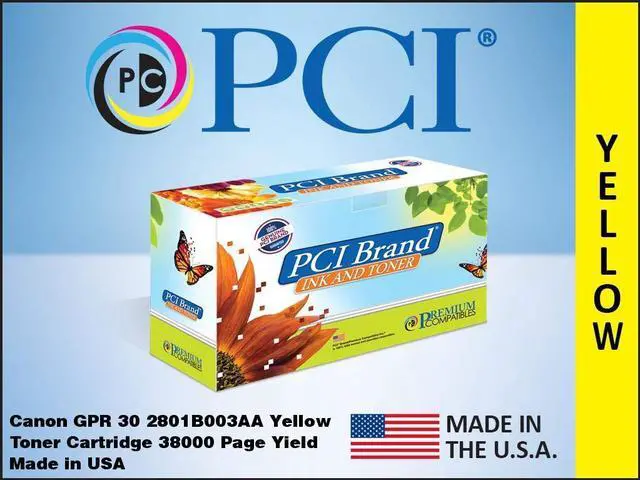 Main image of Pci Brand Canon 2801B003Aa-Pci New Compatible Replacement For Canon 2801B003Aa Yellow Toner Cartridge 38000 Page Yield