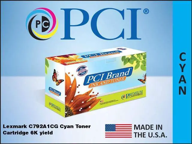 Main image of Pci Brand Lexmark C792A1Cg-Pci Eco-Friendly Sustainable Remanufactured Lexmark C792A1Cg Cyan Toner Cartridge 6K Page Yield