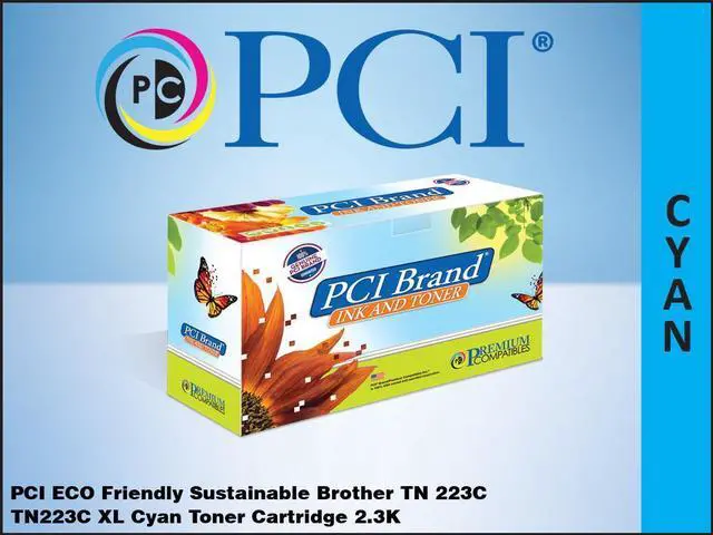 Main image of PCI Brand Brother TN223C-RPCI ECO-Friendly Sustainable Remanufactured Brother TN-223C TN223C XL Cyan Toner Cartridge 2.3K Page Yield