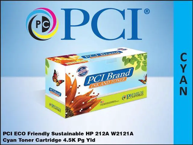 Main image of PCI Brand ECO-Friendly Reman HP 212A W2121A Cyan Toner Cartridge 4.5K Pg Yld for HP Color LaserJet Enterprise Flow MFP M578, M554, M555, M578DN series