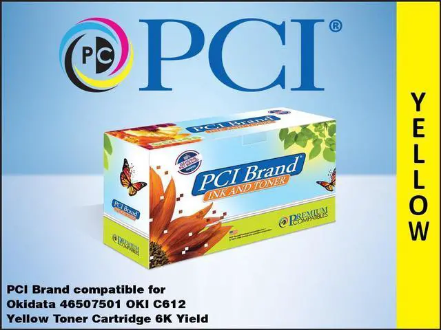 Main image of PCI Brand Okidata 46507501-PCI New Compatible Replacement For Okidata 46507501 Yellow Toner Cartridge 6000 Page Yield