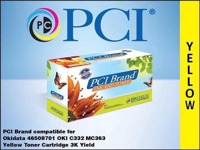 Main image of PCI Brand Okidata 46508701-PCI New Compatible Replacement For Okidata 46508701 Yellow Toner Cartridge 3000 Page Yield
