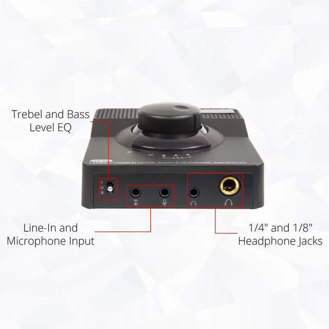 Alt view image 10 of 10 - SYBA Black SD-DAC63116 USB 2.0 DAC 24bit 96KHz Plus Stereo Headphone Amplifier
