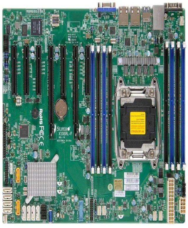 Alt view image 7 of 7 - SUPERMICRO X10SRL-F-B Supermicro X10SRL-F-B LGA2011 Intel C612 DDR4 SATA3 and USB3.0 V and 2GbE ATX Server Motherboard