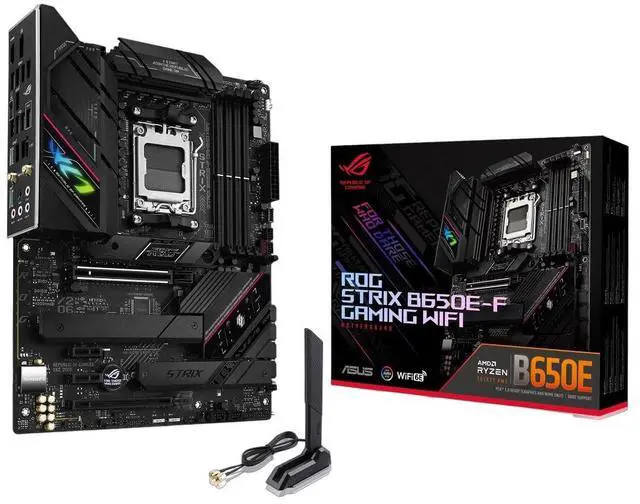 Alt view image 2 of 2 - ASUS ROG Strix B650E-F Gaming WiFi AMD B650 AM5 Ryzen Desktop 9000 8000 & 7000 ATX motherboard, 12+2 power stages, DDR5, 3x M.2 slot, PCIe® 5.0, WiFi 6E, 2.5G LAN, USB 3.2 Gen 2x2 Type-C®, Aura Sync
