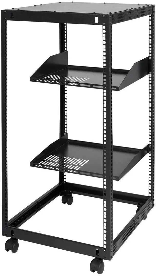 Alt view image 3 of 9 - Vevor 20U Open Frame Server Rack  23''-40'' Adjustable Depth  Free Standing Or Wall Mount Network Server Rack  4 Post Av Rack With Casters  Holds All Your Networking It Equipment Av Gear Router Modem