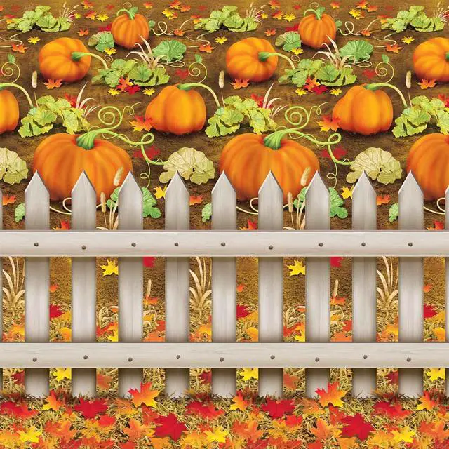 Alt view image 5 of 5 - Pumpkin Patch Backdrop - Multi-colored