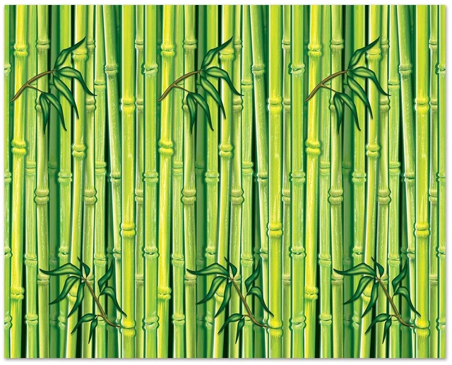 Main image of Bamboo Wall Backdrop, 4 x 30 Photo Backdrop, Easy to Adhere Wall Covering, Jungle Party Decor, Luau Party Decorations, Tropical Party Decorations, Photography Background