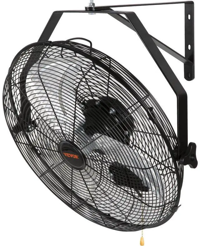 Alt view image 3 of 11 - VEVOR Wall Mount Fan, 18 Inch, 3-speed High Velocity Max. 4150 CFM, Waterproof Oscillating Industrial Wall Fan, Commercial or Residential for Warehouse, Greenhouse, Workshop, Patio, Black, ETL Listed