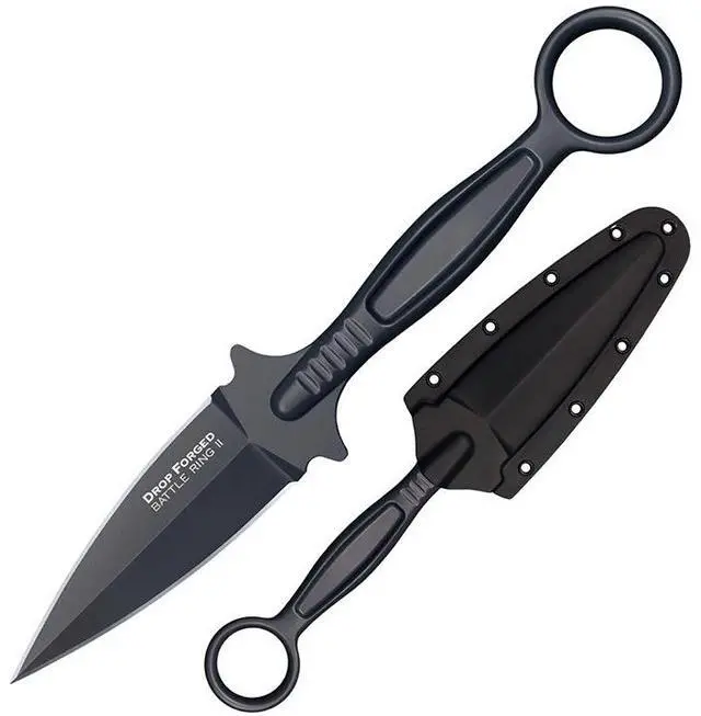 Alt view image 13 of 13 - Cold Steel Razor Sharp Drop Forged Battle Ring II Fixed Blade with Secure Sheath