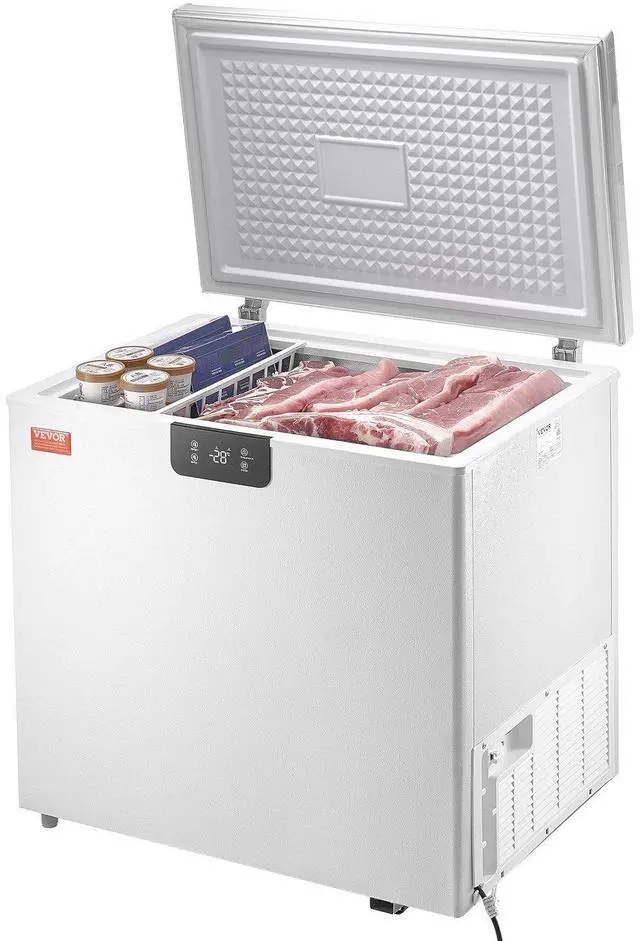 Alt view image 2 of 8 - VEVOR  Chest Freezer, 7 Cu.ft / 198 L Compact Deep Freezer, Free Standing Top Open Door Compact Freezers with 2 Removable Baskets & Adjustable Thermostat, Energy Saving & Low Noise, White