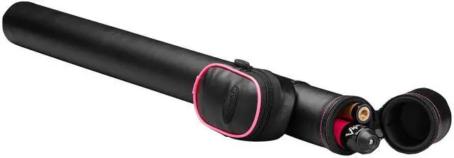 Alt view image 2 of 2 - Casemaster Q-Vault Supreme Black with Pink Trim Cue Case